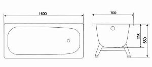 Ванна стальная Loranto 85365 160х70 белая купить в интернет-магазине Sanbest