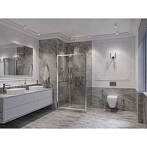 Душевой уголок Ambassador Forsa AX2 17021120AX-90AX 140х90 стекло прозрачное/профиль хром купить в интернет-магазине Sanbest