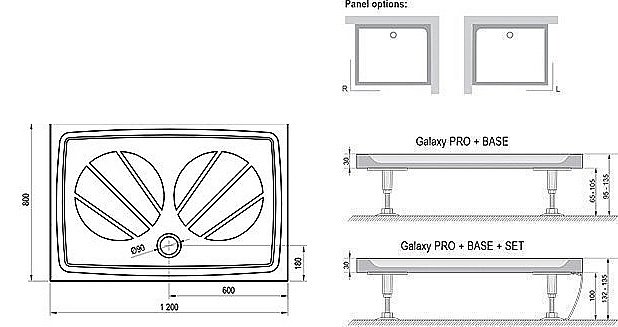 Душевой поддон Ravak Galaxy Pro Gigant 120x80 купить в интернет-магазине Sanbest