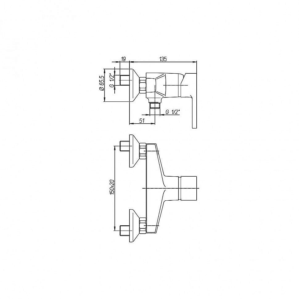 Смеситель для душа PAINI Arena 92CR5112SFTKM хром купить в интернет-магазине сантехники Sanbest