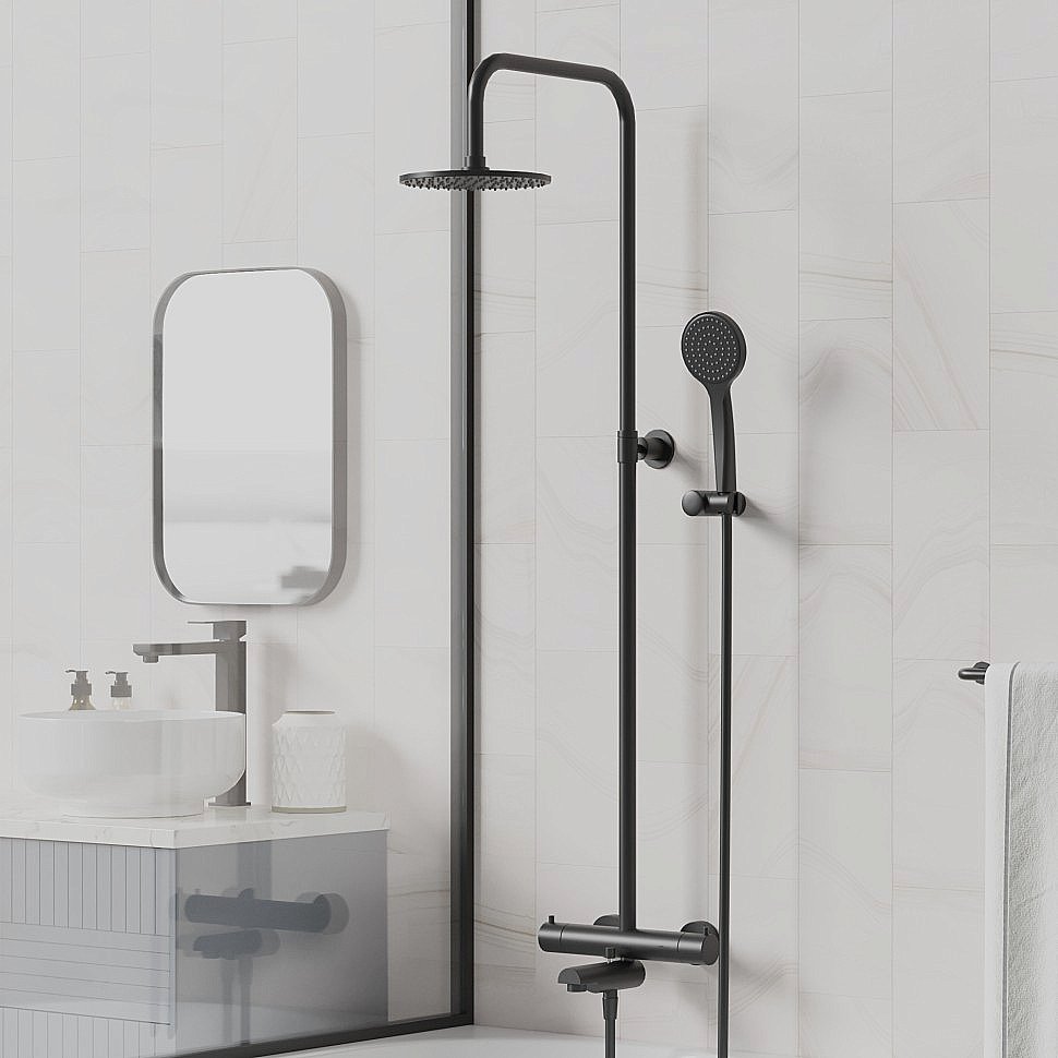 Душевая система Paini Cox 78YO687TH1KM черная купить в интернет-магазине сантехники Sanbest