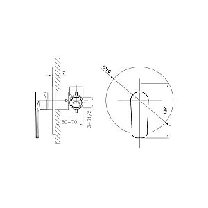 Смеситель для душа Caprigo Atlantic 51-050 купить в интернет-магазине сантехники Sanbest