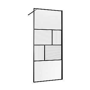 Душевое ограждение Vincea Walk-In 80 VSW-1HC800CFB стекло прозрачное-рифленое/профиль черный матовый купить в интернет-магазине Sanbest