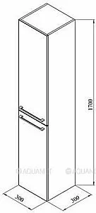 Шкаф-пенал De Aqua Тока 1S БК 30 белый для ванной в интернет-магазине сантехники Sanbest