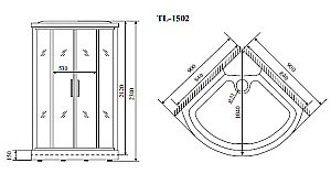 Душевая кабина Timo LUX TL 1502 90x90 купить в интернет-магазине Sanbest