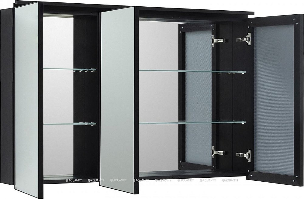 Зеркальный шкаф De Aqua Алюминиум 261762 120 черный купить в интернет-магазине сантехники Sanbest