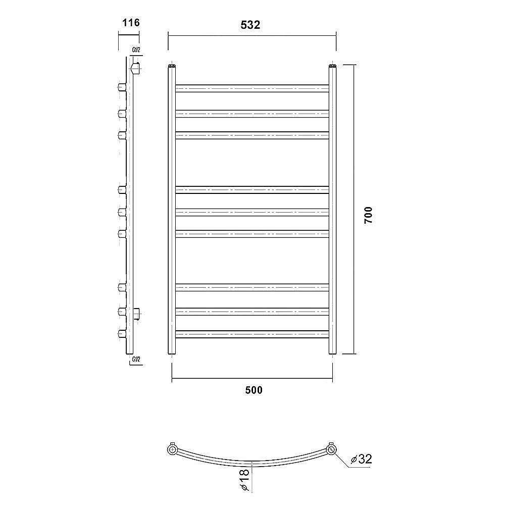 Полотенцесушитель Domoterm Калипсо П9 50x70 белый купить в интернет-магазине сантехники Sanbest