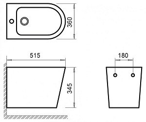 Биде подвесное Belbagno FLAY-R BB053BH купить в интернет-магазине Sanbest