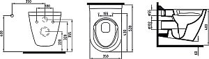 Унитаз подвесной Bien MINERAL MNKA052N1VP1W5000 белый, с крышкой микролифт, безободковый купить в интернет-магазине Sanbest