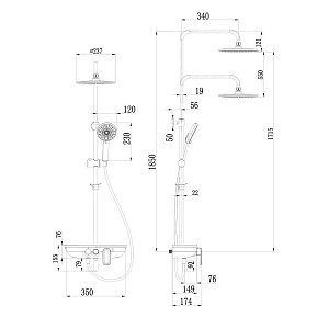 Душевая колонна Lemark Tropic LM7012BL купить в интернет-магазине сантехники Sanbest