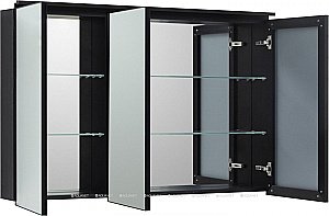 Зеркальный шкаф De Aqua Алюминиум 261762 120 черный купить в интернет-магазине сантехники Sanbest