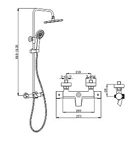 Душевая система Boch Mann OGLIO TS BM9648 хром купить в интернет-магазине сантехники Sanbest