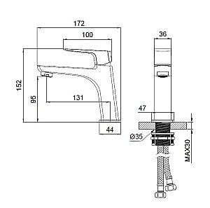 Смеситель для раковины WONZON & WOGHAND FORZA WW-139031-BG золото брашированное купить в интернет-магазине сантехники Sanbest