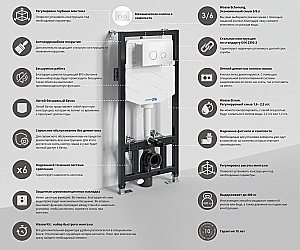 Инсталляция для унитаза WasserKraft Aller 10TLT.010.ME.WH01 купить в интернет-магазине сантехники Sanbest