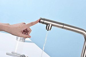 Смеситель для кухни Paulmark Viper Vi213105-BS брашированная сталь купить в интернет-магазине сантехники Sanbest