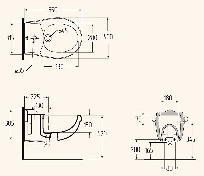 Биде подвесное Migliore Impero ML.IMP-25.330.BI купить в интернет-магазине Sanbest