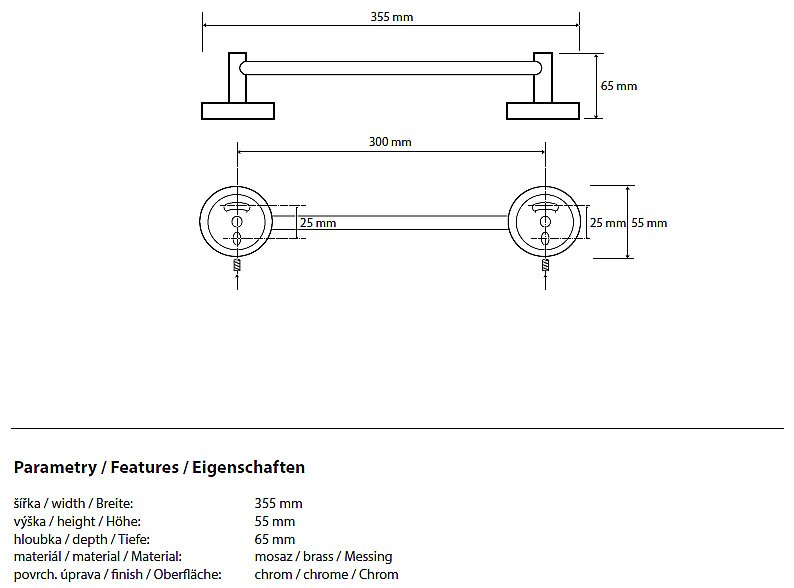 Полотенцедержатель Bemeta Omega 104104012 купить в интернет-магазине сантехники Sanbest