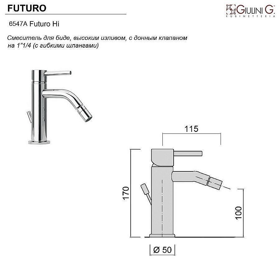 Смеситель для биде Giulini Futuro 6547ANO черный купить в интернет-магазине сантехники Sanbest