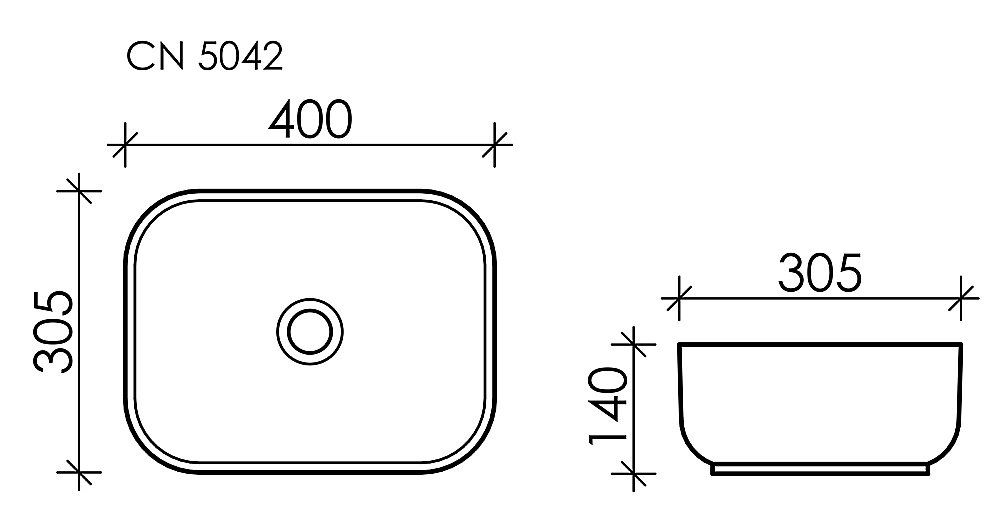 Раковина накладная Ceramica Nova Element 40 CN5042 купить в интернет-магазине Sanbest