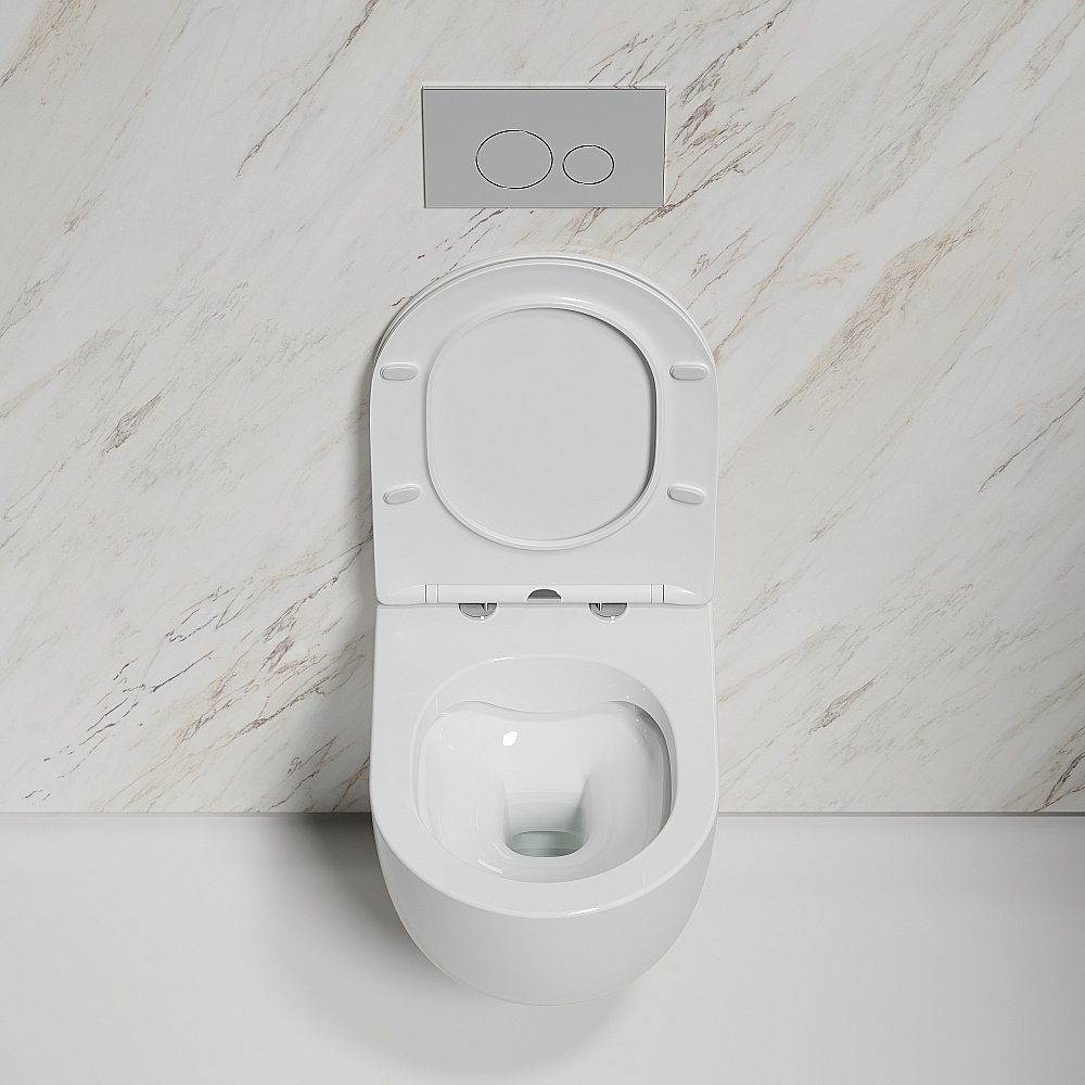 Унитаз подвесной Ceramica Nova Modena CN6063 безободковый, с крышкой микролифт, белый купить в интернет-магазине Sanbest