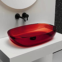 Раковина накладная ABBER Kristall AT2805Rubin красная купить в интернет-магазине Sanbest