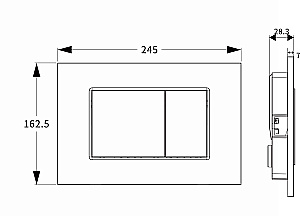 Кнопка смыва Allen Brau EVO S 9.2EV01.GR графит купить в интернет-магазине сантехники Sanbest