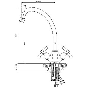 Смеситель для кухни Rossinka Y Y02-71 купить в интернет-магазине сантехники Sanbest