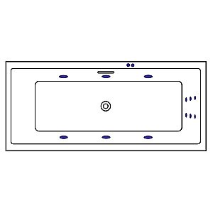 Ванна акриловая EXCELLENT Heaven Slim LINE WAEX.HEV18S.LINE.GL 180x80 белая с гидромассажем купить в интернет-магазине Sanbest