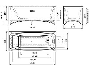 Акриловая ванна Vannesa Веста 168х70 купить в интернет-магазине Sanbest