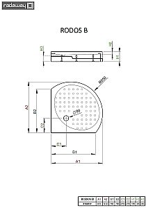 Душевой поддон Radaway Rodos B 4D99155-03 90x90 белый купить в интернет-магазине Sanbest