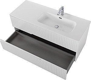 Тумба с раковиной Cezares DUET-N 120 DUET-N-1200-2C-SO-BL белая глянцевая левая/правая для ванной в интернет-магазине Sanbest