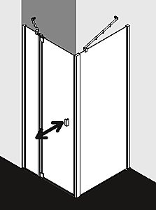 Душевой уголок Kermi Raya RA 1GR+TWD 100x80 стекло прозрачное/профиль хром правый купить в интернет-магазине Sanbest