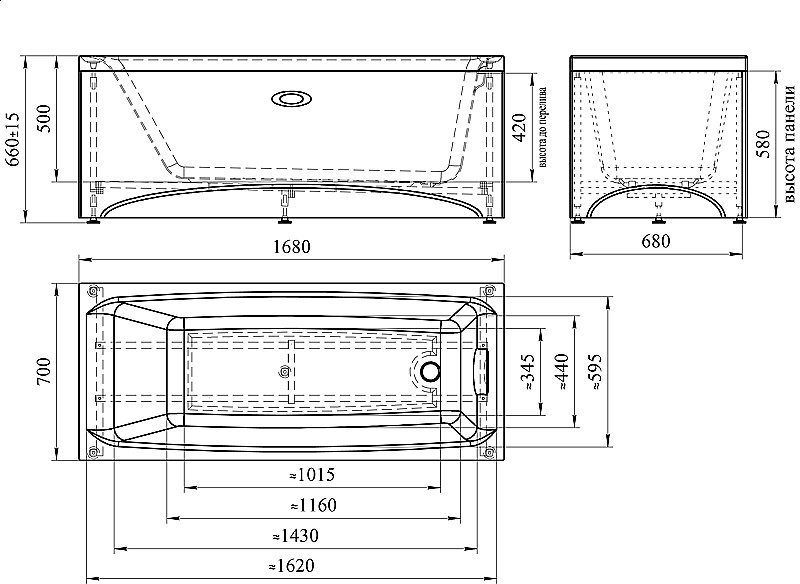 Акриловая ванна Vannesa Веста 168х70 купить в интернет-магазине Sanbest