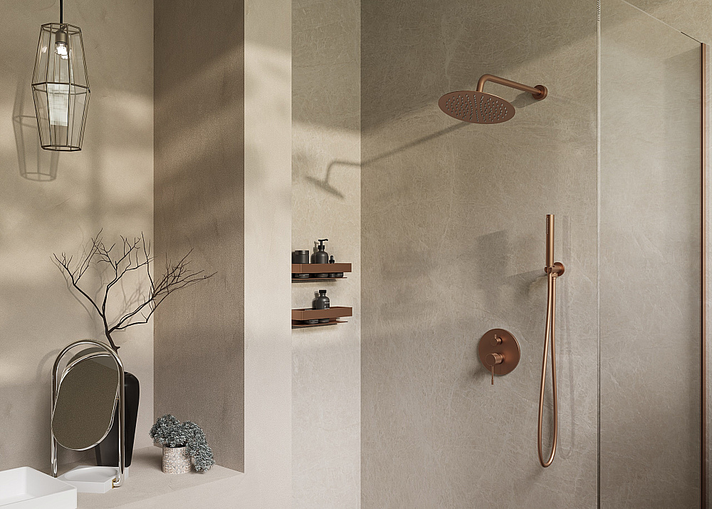 Душевая система Vincea Desire VSFW-1D1BC медь брашированная купить в интернет-магазине сантехники Sanbest