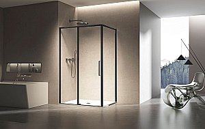 Душевой уголок Vincea Slim VSR-6SL8014CLB 140х80 стекло прозрачное/профиль черный купить в интернет-магазине Sanbest