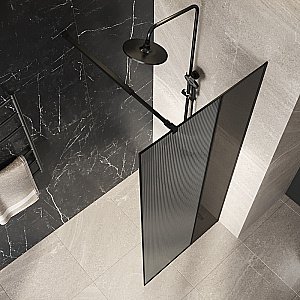 Душевая перегородка Niagara Nova 100 NG-481-10FBLACK профиль черный матовый/стекло рифленое купить в интернет-магазине Sanbest