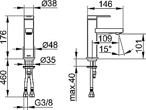 Смеситель для раковины KEUCO IXMO FLAT 59502373100 черный матовый купить в интернет-магазине сантехники Sanbest