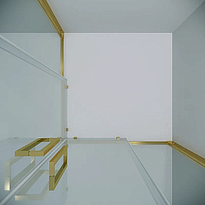 Душевой уголок Grossman Cosmo 100х100 300.K33.02.1010.32.00 стекло прозрачное/профиль золото брашированное купить в интернет-магазине Sanbest