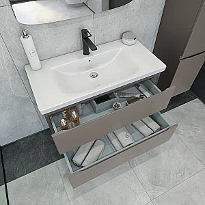 Тумба с раковиной Caprigo Forte 90 два ящика, айрон для ванной в интернет-магазине Sanbest