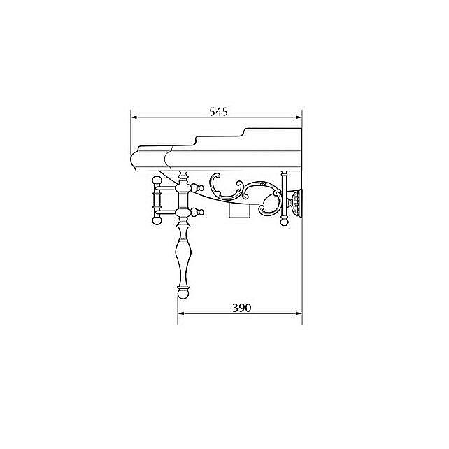 Консоль с раковиной Caprigo Concol  LOW 7060/73 Золото для ванной в интернет-магазине сантехники Sanbest