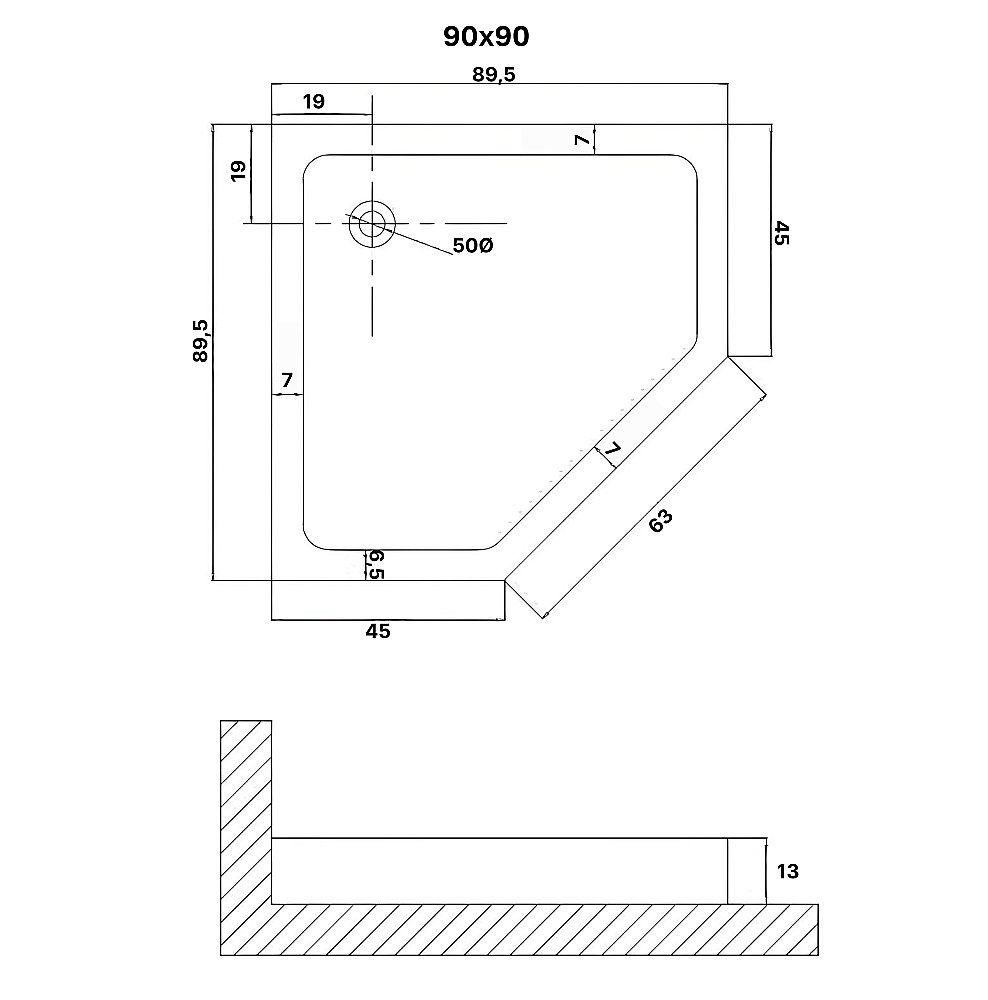 Душевой поддон Niagara Eco NG-P9090-14D 90х90 белый купить в интернет-магазине Sanbest