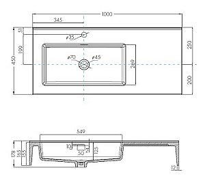 Раковина Акватон Квадро Про 100 1A733231QA01R белая купить в интернет-магазине Sanbest