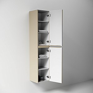 Шкаф-пенал подвесной Sancos Folk PFL35CP капучино для ванной в интернет-магазине сантехники Sanbest