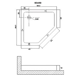 Душевой поддон Niagara Eco NG-P9090-14D 90х90 белый купить в интернет-магазине Sanbest