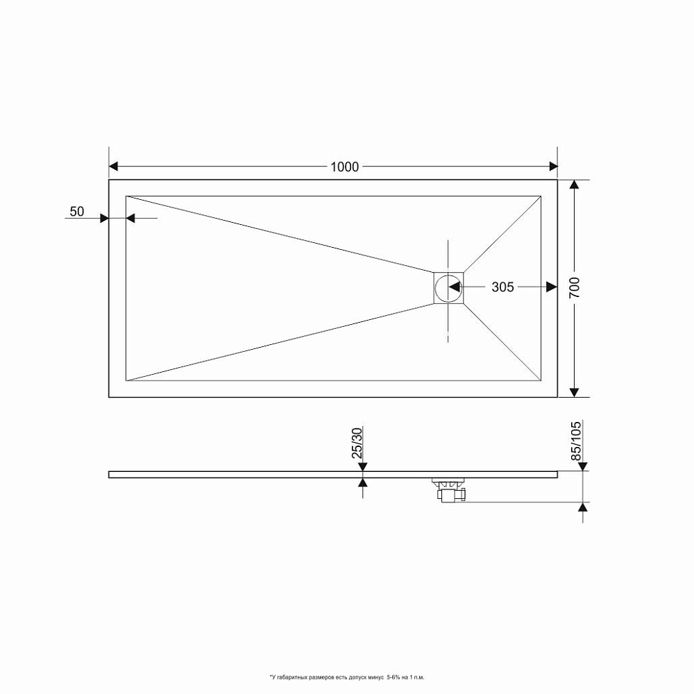 Душевой поддон Grossman STRONG 70x100 белый купить в интернет-магазине Sanbest