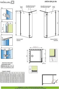 Душевое ограждение Radaway Arta Walk-in 140 купить в интернет-магазине Sanbest