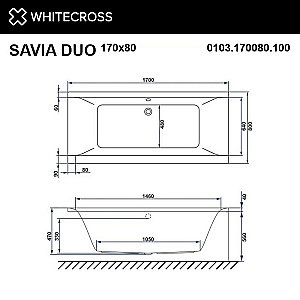 Ванна с гидромассажем WhiteCross SAVIA DUO LINE 170x80 белая/хром купить в интернет-магазине Sanbest