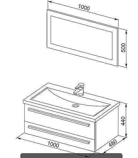 Тумба с раковиной Aquanet Нота 100 лайт для ванной в интернет-магазине Sanbest