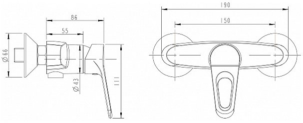 Смеситель для душа Bravat ECO-D F993158C-01 купить в интернет-магазине сантехники Sanbest