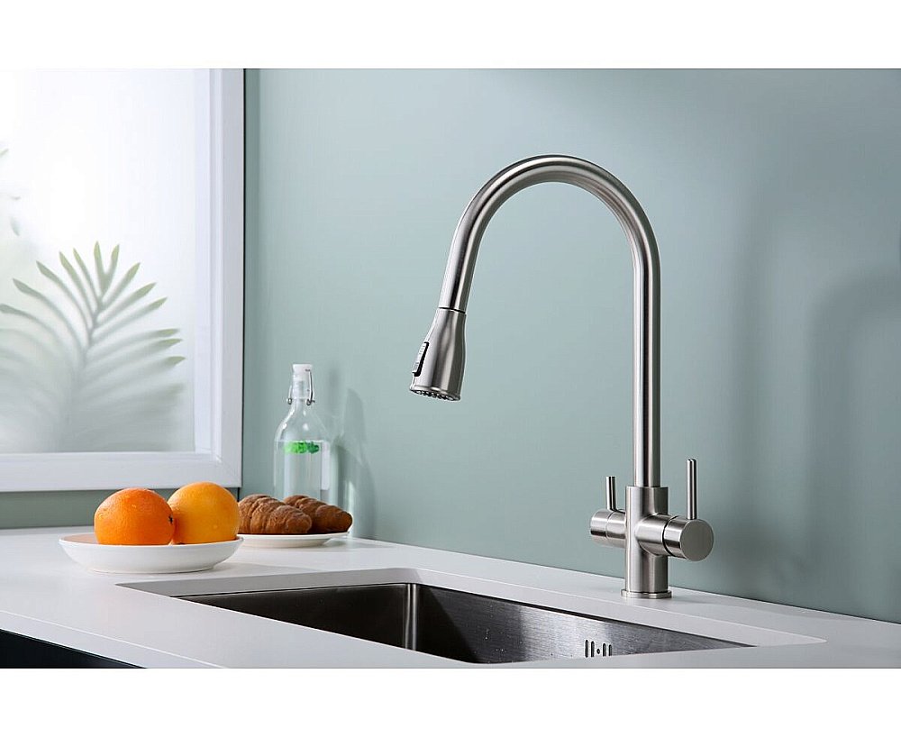 Смеситель для кухни Paulmark Lange La214212-BS брашированная сталь купить в интернет-магазине сантехники Sanbest